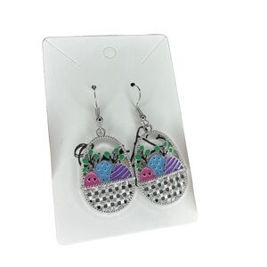 Easter egg basket earrings